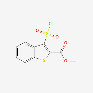 molecular formula C10H7ClO4S2 B2485321 Methyl 3-(chlorosulfonyl)-1-benzothiophene-2-carboxylate CAS No. 74370-96-0