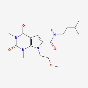 7-(2-methoxyethyl)-1,3-dimethyl-N-(3-methylbutyl)-2,4-dioxo-1H,2H,3H,4H,7H-pyrrolo[2,3-d]pyrimidine-6-carboxamide