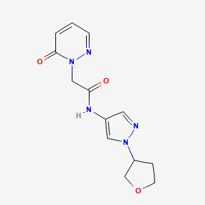 2-(6-oxopyridazin-1(6H)-yl)-N-(1-(tetrahydrofuran-3-yl)-1H-pyrazol-4-yl)acetamide