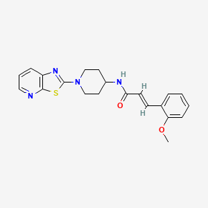 molecular formula C21H22N4O2S B2485331 (E)-3-(2-methoxyphenyl)-N-(1-(thiazolo[5,4-b]pyridin-2-yl)piperidin-4-yl)acrylamide CAS No. 2035017-72-0