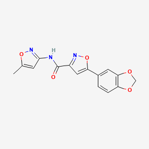 molecular formula C15H11N3O5 B2485332 5-(benzo[d][1,3]dioxol-5-yl)-N-(5-methylisoxazol-3-yl)isoxazole-3-carboxamide CAS No. 688050-86-4