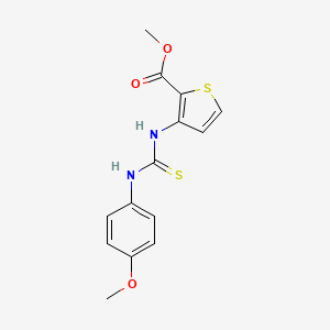 molecular formula C14H14N2O3S2 B2485341 Methyl 3-((((4-methoxyphenyl)amino)thioxomethyl)amino)thiophene-2-carboxylate CAS No. 440324-22-1