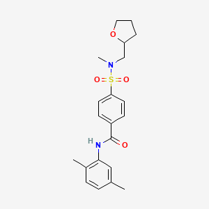 molecular formula C21H26N2O4S B2485343 N-(2,5-dimethylphenyl)-4-(N-methyl-N-((tetrahydrofuran-2-yl)methyl)sulfamoyl)benzamide CAS No. 892841-50-8