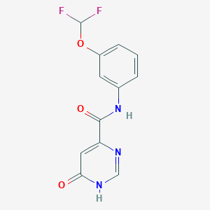 molecular formula C12H9F2N3O3 B2485344 N-(3-(difluoromethoxy)phenyl)-6-hydroxypyrimidine-4-carboxamide CAS No. 2034622-36-9