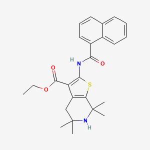 Ethyl 5,5,7,7-tetramethyl-2-(naphthalene-1-carbonylamino)-4,6-dihydrothieno[2,3-c]pyridine-3-carboxylate