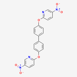 molecular formula C22H14N4O6 B2485355 5-Nitro-2-[4-[4-(5-nitropyridin-2-yl)oxyphenyl]phenoxy]pyridine CAS No. 491861-60-0