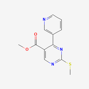 molecular formula C12H11N3O2S B2485357 Methyl 2-(methylsulfanyl)-4-(3-pyridinyl)-5-pyrimidinecarboxylate CAS No. 400077-51-2