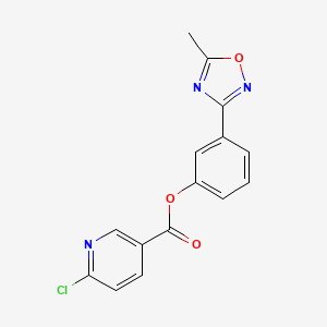 molecular formula C15H10ClN3O3 B2485358 [3-(5-Methyl-1,2,4-oxadiazol-3-yl)phenyl] 6-chloropyridine-3-carboxylate CAS No. 1210320-50-5