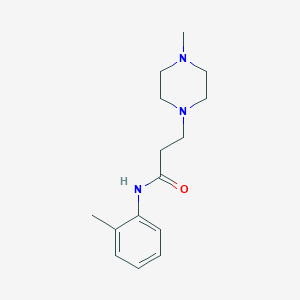 molecular formula C15H23N3O B248536 3-(4-Methyl-piperazin-1-yl)-N-o-tolyl-propionamide 