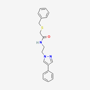 2-(benzylthio)-N-(2-(4-phenyl-1H-pyrazol-1-yl)ethyl)acetamide