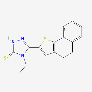 molecular formula C16H15N3S2 B2485368 5-(4,5-dihydronaphtho[1,2-b]thiophen-2-yl)-4-ethyl-4H-1,2,4-triazole-3-thiol CAS No. 477869-75-3