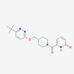 molecular formula C20H26N4O3 B2485369 6-[4-[(6-Tert-butylpyridazin-3-yl)oxymethyl]piperidine-1-carbonyl]-1H-pyridin-2-one CAS No. 2320378-91-2