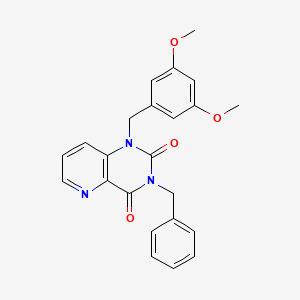 molecular formula C23H21N3O4 B2485372 3-benzyl-1-(3,5-dimethoxybenzyl)pyrido[3,2-d]pyrimidine-2,4(1H,3H)-dione CAS No. 921574-96-1