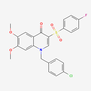 1-[(4-Chlorophenyl)methyl]-3-(4-fluorophenyl)sulfonyl-6,7-dimethoxyquinolin-4-one