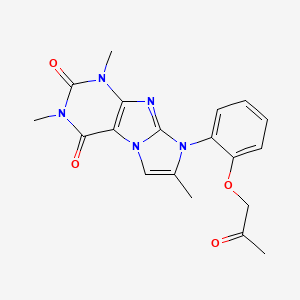 molecular formula C19H19N5O4 B2485384 2,4,7-Trimethyl-6-[2-(2-oxopropoxy)phenyl]purino[7,8-a]imidazole-1,3-dione CAS No. 887671-65-0