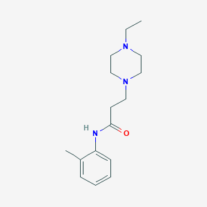 molecular formula C16H25N3O B248540 3-(4-Ethyl-piperazin-1-yl)-N-o-tolyl-propionamide 