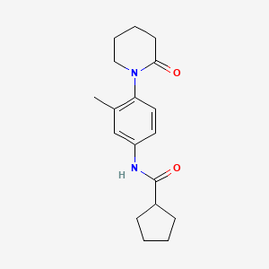 molecular formula C18H24N2O2 B2485407 N-(3-methyl-4-(2-oxopiperidin-1-yl)phenyl)cyclopentanecarboxamide CAS No. 941918-60-1