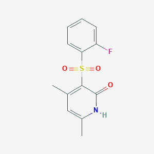 molecular formula C13H12FNO3S B2485411 3-[(2-fluorophenyl)sulfonyl]-4,6-dimethyl-2(1H)-pyridinone CAS No. 344278-71-3