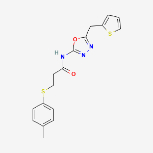 N-(5-(thiophen-2-ylmethyl)-1,3,4-oxadiazol-2-yl)-3-(p-tolylthio)propanamide