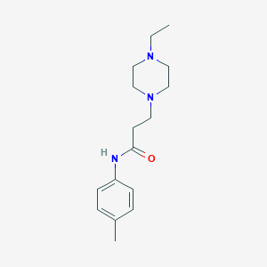 molecular formula C16H25N3O B248542 3-(4-ethyl-1-piperazinyl)-N-(4-methylphenyl)propanamide 
