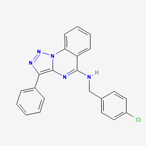 molecular formula C22H16ClN5 B2485422 N-(4-chlorobenzyl)-3-phenyl[1,2,3]triazolo[1,5-a]quinazolin-5-amine CAS No. 902580-22-7