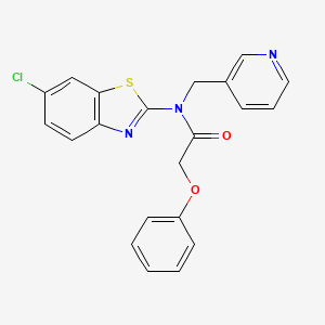 molecular formula C21H16ClN3O2S B2485427 N-(6-chlorobenzo[d]thiazol-2-yl)-2-phenoxy-N-(pyridin-3-ylmethyl)acetamide CAS No. 895024-28-9