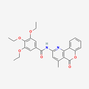 molecular formula C26H26N2O6 B2485428 3,4,5-triethoxy-N-(4-methyl-5-oxo-5H-chromeno[4,3-b]pyridin-2-yl)benzamide CAS No. 851411-39-7