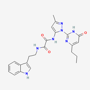 N1-(2-(1H-indol-3-yl)ethyl)-N2-(3-methyl-1-(6-oxo-4-propyl-1,6-dihydropyrimidin-2-yl)-1H-pyrazol-5-yl)oxalamide