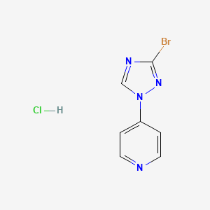 molecular formula C7H6BrClN4 B2485438 4-(3-Bromo-1H-1,2,4-triazol-1-yl)pyridine hydrochloride CAS No. 2279124-50-2