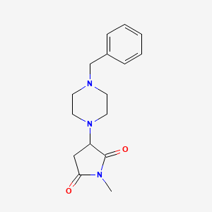 molecular formula C16H21N3O2 B2485442 3-(4-Benzylpiperazin-1-yl)-1-methylpyrrolidine-2,5-dione CAS No. 313378-64-2