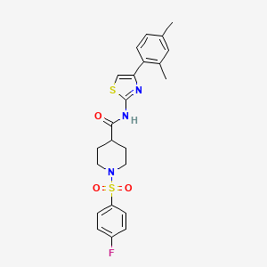 N-(4-(2,4-dimethylphenyl)thiazol-2-yl)-1-((4-fluorophenyl)sulfonyl)piperidine-4-carboxamide