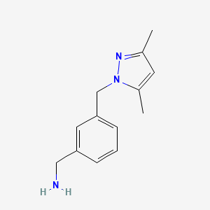 molecular formula C13H17N3 B2485454 3-(3,5-Dimethyl-pyrazol-1-ylmethyl)-benzylamine CAS No. 1170427-09-4; 957490-47-0