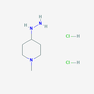 molecular formula C6H17Cl2N3 B2485455 4-Hydrazino-1-methylpiperidine dihydrochloride CAS No. 51304-64-4; 53242-78-7