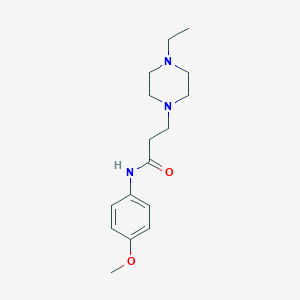 molecular formula C16H25N3O2 B248546 3-(4-ethyl-1-piperazinyl)-N-(4-methoxyphenyl)propanamide 