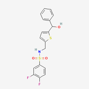 3,4-difluoro-N-((5-(hydroxy(phenyl)methyl)thiophen-2-yl)methyl)benzenesulfonamide