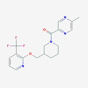 (5-Methylpyrazin-2-yl)-[3-[[3-(trifluoromethyl)pyridin-2-yl]oxymethyl]piperidin-1-yl]methanone