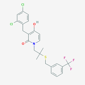 3-(2,4-dichlorobenzyl)-4-hydroxy-1-(2-methyl-2-{[3-(trifluoromethyl)benzyl]sulfanyl}propyl)-2(1H)-pyridinone