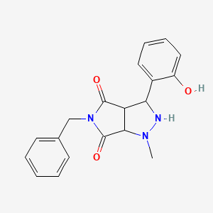 molecular formula C19H19N3O3 B2485476 5-benzyl-3-(2-hydroxyphenyl)-1-methyltetrahydropyrrolo[3,4-c]pyrazole-4,6(2H,5H)-dione CAS No. 1005271-11-3
