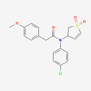 molecular formula C19H18ClNO4S B2485478 N-(4-chlorophenyl)-N-(1,1-dioxido-2,3-dihydrothiophen-3-yl)-2-(4-methoxyphenyl)acetamide CAS No. 863007-28-7