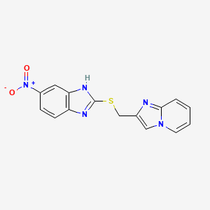 molecular formula C15H11N5O2S B2485484 2-(2-imidazo[1,2-a]pyridinylmethylthio)-6-nitro-1H-benzimidazole CAS No. 328016-66-6