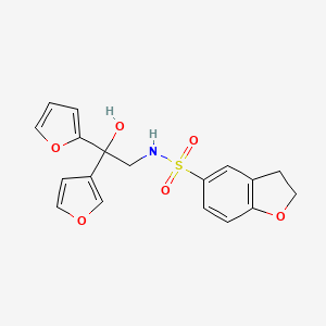 N-(2-(furan-2-yl)-2-(furan-3-yl)-2-hydroxyethyl)-2,3-dihydrobenzofuran-5-sulfonamide