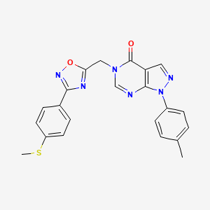 5-((3-(4-(methylthio)phenyl)-1,2,4-oxadiazol-5-yl)methyl)-1-(p-tolyl)-1H-pyrazolo[3,4-d]pyrimidin-4(5H)-one