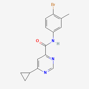 molecular formula C15H14BrN3O B2485489 N-(4-Bromo-3-methylphenyl)-6-cyclopropylpyrimidine-4-carboxamide CAS No. 2415470-26-5