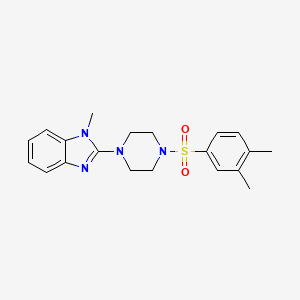 molecular formula C20H24N4O2S B2485494 2-(4-((3,4-dimethylphenyl)sulfonyl)piperazin-1-yl)-1-methyl-1H-benzo[d]imidazole CAS No. 1235653-05-0
