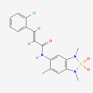 molecular formula C18H18ClN3O3S B2485498 (E)-3-(2-氯苯基)-N-(1,3,6-三甲基-2,2-二氧代-1,3-二氢苯并[c][1,2,5]噻二唑-5-基)丙烯酰胺 CAS No. 2035036-12-3