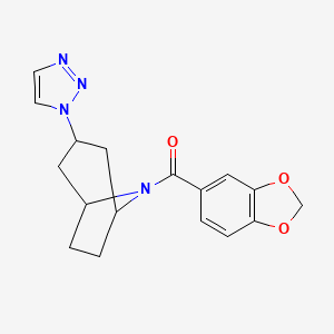 8-(2H-1,3-benzodioxole-5-carbonyl)-3-(1H-1,2,3-triazol-1-yl)-8-azabicyclo[3.2.1]octane