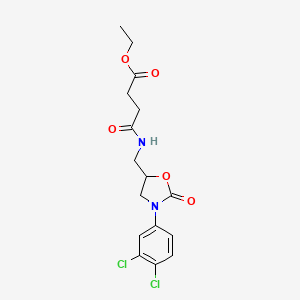 Ethyl 4-(((3-(3,4-dichlorophenyl)-2-oxooxazolidin-5-yl)methyl)amino)-4-oxobutanoate
