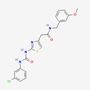 molecular formula C20H19ClN4O3S B2485508 2-(2-(3-(3-chlorophenyl)ureido)thiazol-4-yl)-N-(3-methoxybenzyl)acetamide CAS No. 897621-58-8