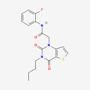 molecular formula C18H18FN3O3S B2485517 2-(3-butyl-2,4-dioxo-3,4-dihydrothieno[3,2-d]pyrimidin-1(2H)-yl)-N-(2-fluorophenyl)acetamide CAS No. 1252845-70-7