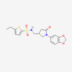 N-((1-(benzo[d][1,3]dioxol-5-yl)-5-oxopyrrolidin-3-yl)methyl)-5-ethylthiophene-2-sulfonamide
